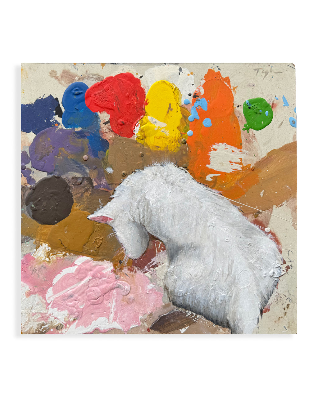 White Cat  — Original Painting by Peter Tigler